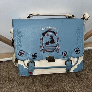 Alice in Wonderland Blue and White Satchel